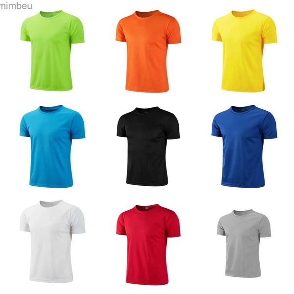 Homens camisetas Adolescente Quick Dry Manga Curta Esporte Camiseta Ginásio Jerseys Fitness Shirt Trainer Running T-shirt Adolescente Respirável SportswearL240110