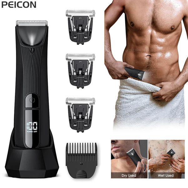 Aparador corporal para homens, depilador indolor, barbeador recarregável para áreas sensíveis, biquíni ipx7, depilador elétrico, aparador de pelos corporais 240110