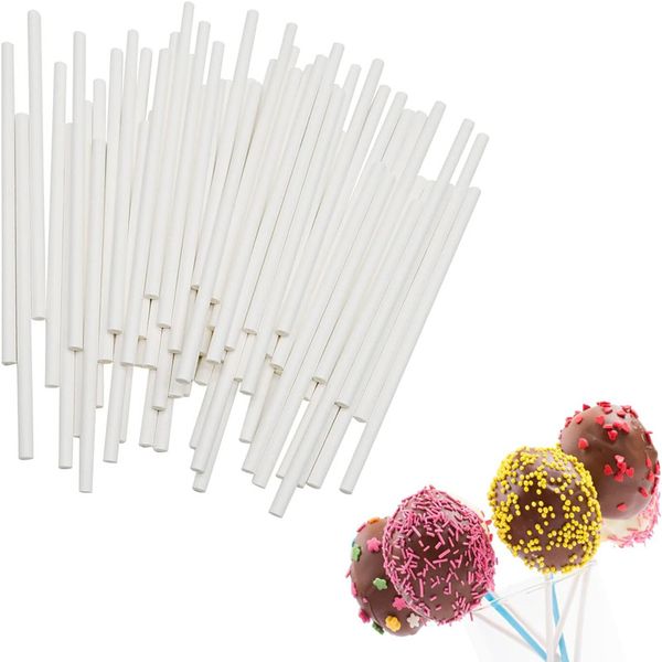 5000 peças 20cm núcleo sólido de qualidade alimentar palitos de pirulito de papel branco para doces de chocolate lolly pop otário varas de bolo pop