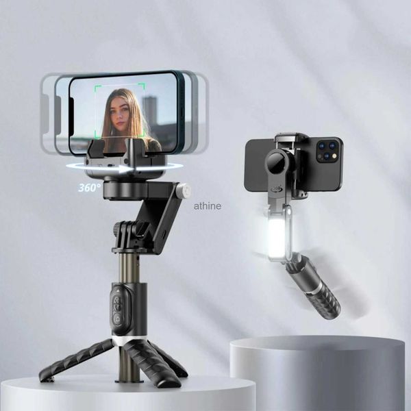 Selfie Einbeinstative Q18 Desktop Selfie Stick Stativ mit Fülllichtlampe Smart Tracking Stativ Gimbal Stabilisator für 14 13 12 YQ240110