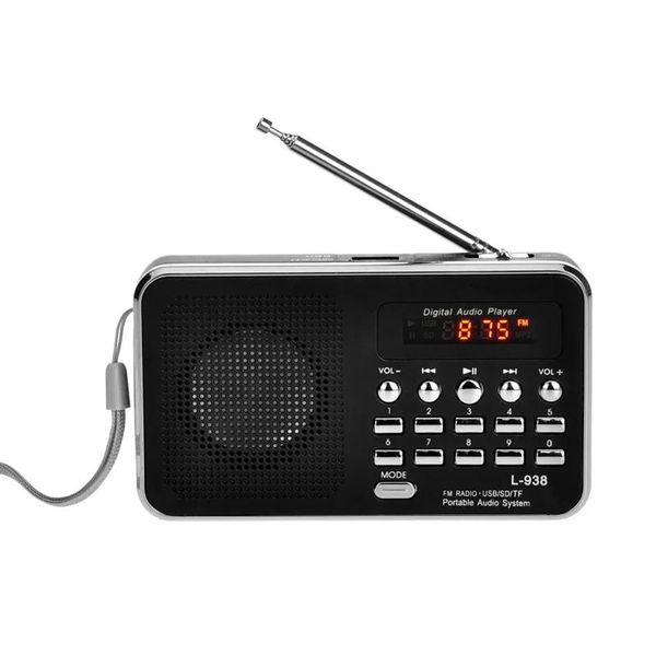 Radyo Mini Stereo Hoparlör MP3 Ses Oynatıcı FM Radyo Dijital Taşınabilir 3W 1.5 inç Ekran SD MMC KART KARTI AUXIN EARLOPOUT L938