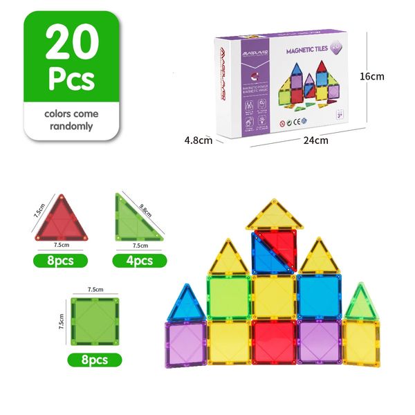 1Set Magnet Fliesen Bau Spielzeug Set DIY Große Größe Magnetische Bausteine Montessori Pädagogisches Spielzeug Für Kinder Geschenk 240110