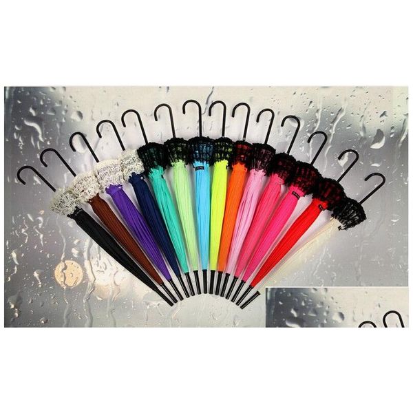 Regenschirme 20 Teile/los Eleganter Semi-Matic-Spitzenschirm Fancy Sunny And Rainy Pagode 11 Farben verfügbar Drop Delivery Home Garden DHFXS