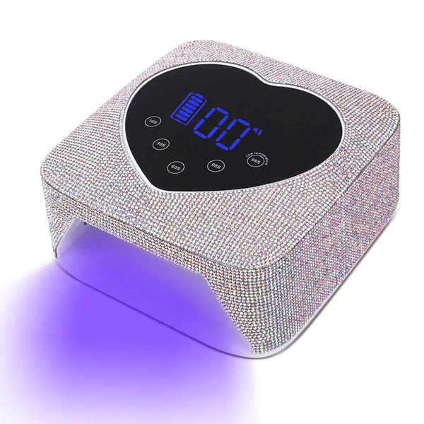 Tragbare UV-LED-Nagellampe, Kristall-Diamant-Nageltrockner, professionelle kabellose Aushärtung von Nägeln Tech für Gel-Lack-Acrylnägel 240109