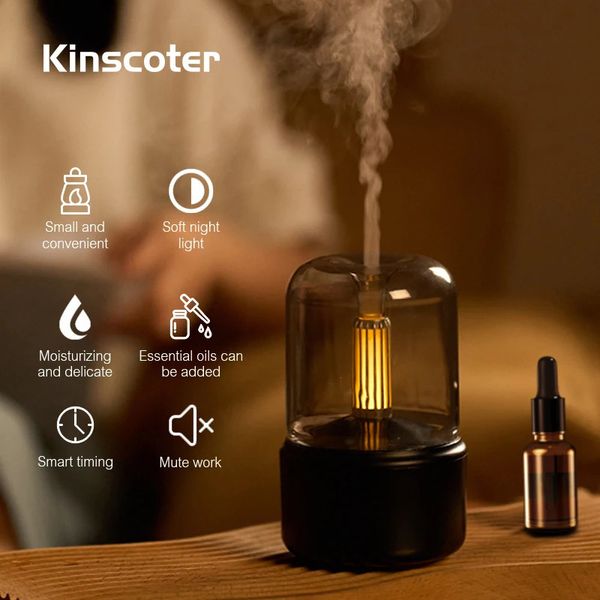 KINSCOTER Aromatherapie-Duftdiffusor für ätherische Öle, elektrischer USB-Aromadiffusor, Mini-Schlafzimmer-Ultraschall-Luftbefeuchter 240109
