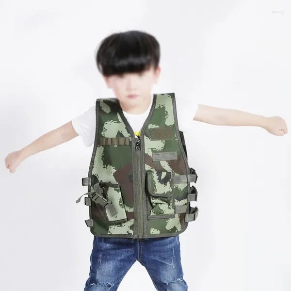 Охотничьи куртки, детские армейские тактические военные снайперские жилеты, пейнтбольная камуфляжная форма CS для игры в джунглях, одежда для детей