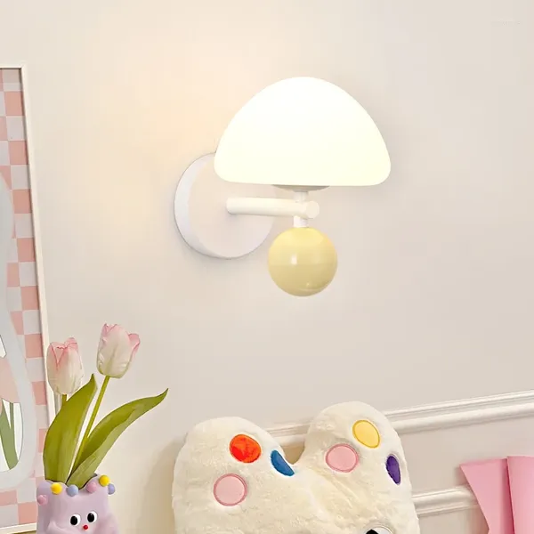 Lâmpadas de parede Nordic Cogumelo LED G9 Creative Children's Room Bedside Light Living TV Fundo Atmosfera Luzes