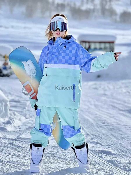 Tute da Sci Searipe Tuta da Sci Calda da Donna con Cappuccio Giacca da Sci Snowboard Oversize Impermeabile Antivento per Abbigliamento da Esterno da Donna 1700g