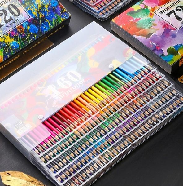 160 renk Profesyonel Çizim Yağ Renkli Kalemler Seti Sanatçı Eskiz Resim Ahşap Renkli Kalem Okulu Sanat Malzemeleri Y2007097436470