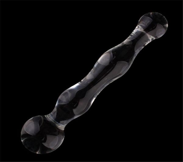 Toysdance Seks Ürünleri Kadınlar Çift Kafa Kristal Cam Dildo Yetişkin Anal Seks Oyuncaklar Erotik Butt Fişleri Pürüzsüz Anal Boncuklar Q42012603320