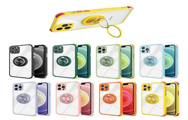 Dual Ring Kickstand Case New Armor Hard Cover für iPhone 13 12 11 Pro Max XS XR 6 7 8 Plus4624383