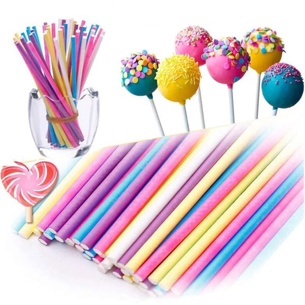 10000 x 3,9 Zoll farbenfrohe Papier Lollipop Sticks Solid Sauger Stick für Lutscher Kekse Kuchen Pops Süßigkeiten und Pralinen Bastelbackwerkzeuge Dediziert