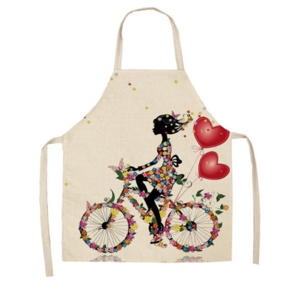 1 pz cotone lino fiore farfalla ragazza stampato grembiuli da cucina per le donne cucina casalinga vita bavaglino grembiule 6849 cm5722656