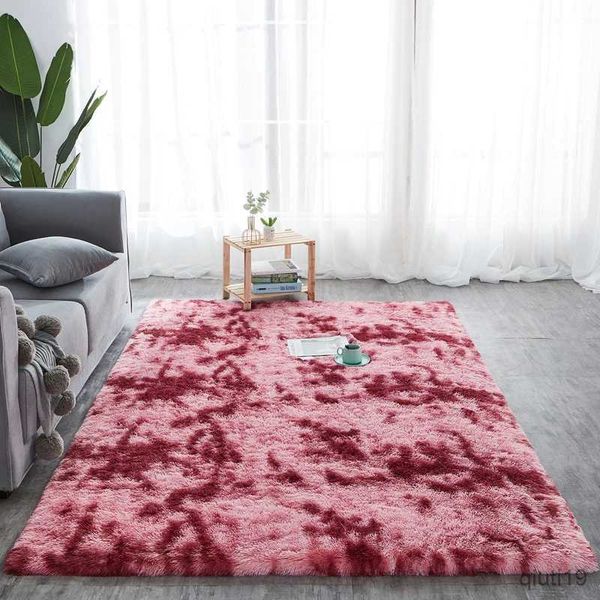 Teppiche, flauschiger Teppich mit Farbverlauf, geeignet für große Wohnzimmer, Kinderzimmer, Schlafzimmer, Nachttischteppiche, dicker Plüsch, grauer Teppich, Heimdekoration