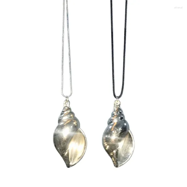 Ожерелья с подвесками, элегантное ожерелье из ракушек, цепочки на ключицы в форме морской улитки для женщин и девочек