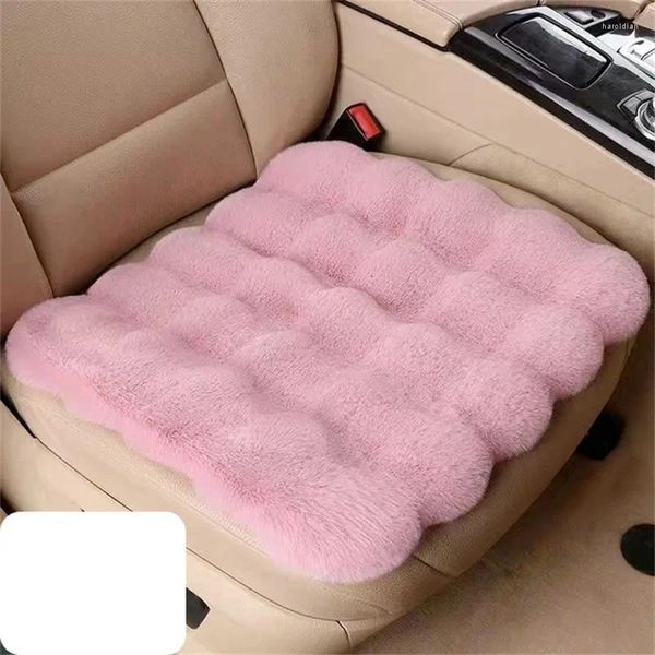 Assento de carro cobre almofada de inverno pelúcia calor grosso veículo protetor almofada acessórios interiores