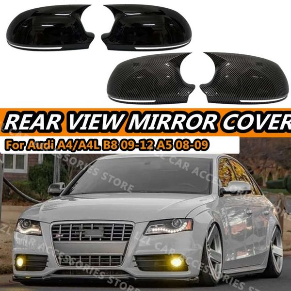 Novo par de capa de espelho retrovisor lateral para audi a4 s4 a5 s5 b8 8t 2009-2012 2010 adicionar na tampa do espelho retrovisor lateral acessórios do carro