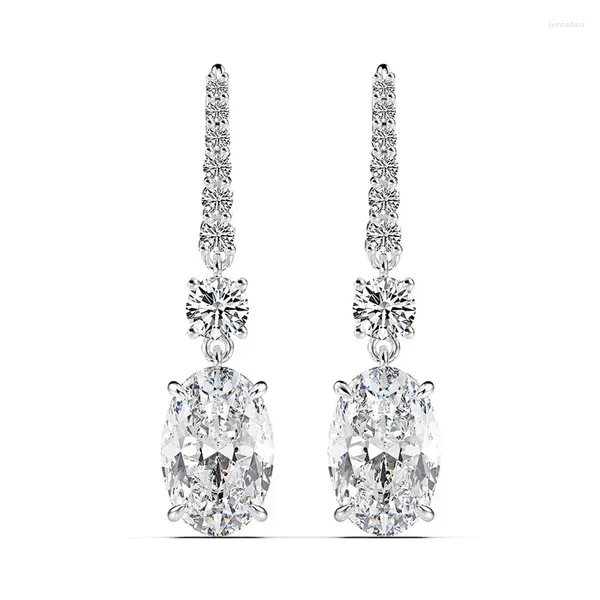 Orecchini pendenti 2024 Argento sterling 925 7 CT Pietra preziosa di limone Moissanite realizzata con perline fini