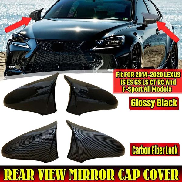 Nova tampa do espelho retrovisor lateral do carro para lexus is es gs ls ct rc f-sport is200 is250 is300 is350 2014-2020 adicionar em capas de espelho