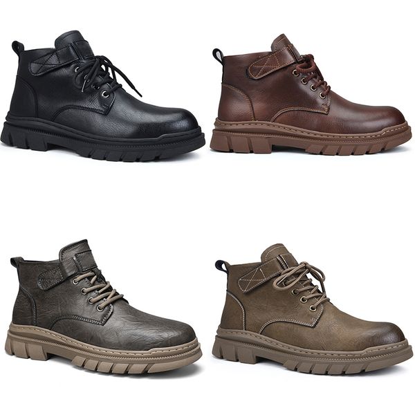 Botas martin sem marca masculinas sapatos casuais vermelho marrom preto preto cinza escuro couro masculino tênis esportivos ao ar livre