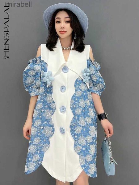 Vestidos casuais básicos shengpaiae verão novo vestido envelhecimento fino temperamento coreano fora do ombro desgaste para mulheres 2023 moda feminina tendência 5q709 yq240110