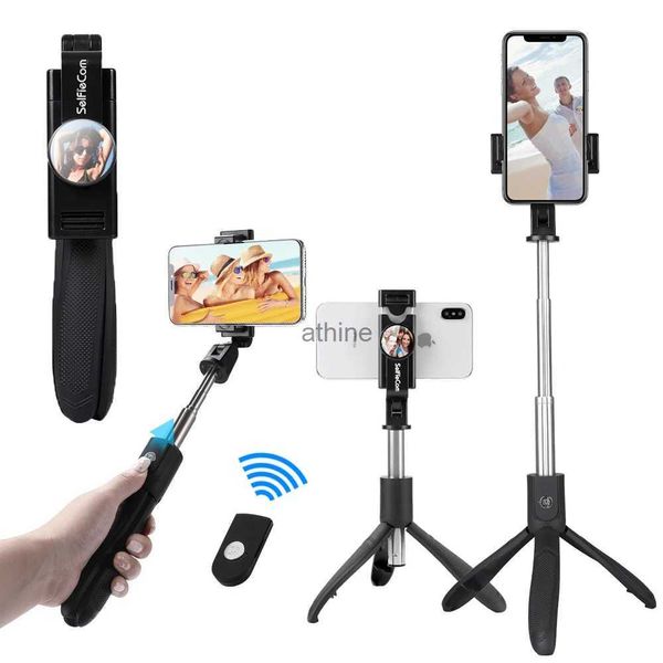 Selfie monopés k06 rotação de 360 graus liga alumínio retrátil moda mini bluetooth smartphone tripé telefone selfie vara yq240110