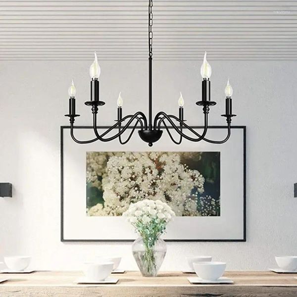 Люстры ретро классическая светодиодная люстра 6 подвесная подвесная лампа подвесной лампа для кухни для кухни El Loft Bar Home Decor Lighting