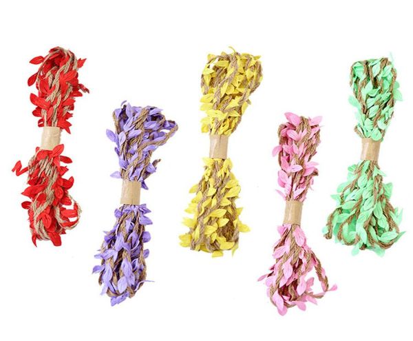 3m 10m Weihnachten Halloween Party Dekoration Künstliches Blatt Natural Hessian Jute Seil Seillappen Ribbon DIY Craft Vintage für HO2566676