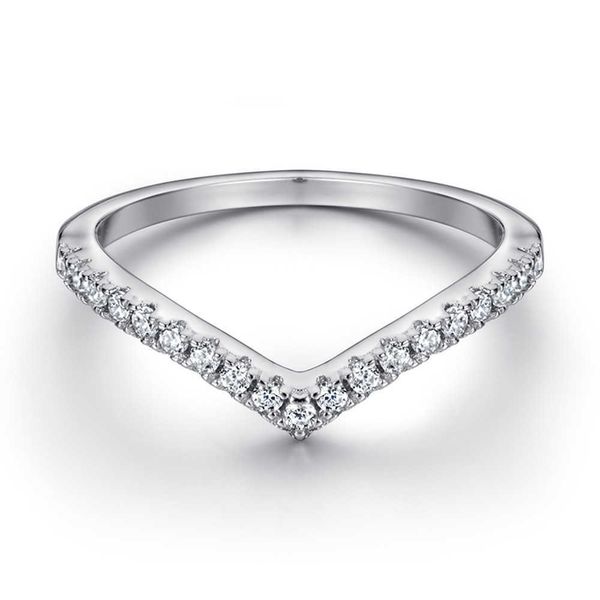 2024 Designer Pandoraring Dora's Band Rings S925 Feminino Simples Prata Única Linha Diamante Zircão Índice Anel de Dedo