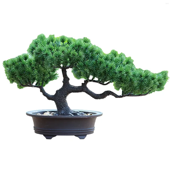 Dekoratif çiçekler masa dekorasyon yapay bonsai ağacı sahte ev ofis saksı çam el bahçe Çin tarzı pot diy ile hayat benzeri