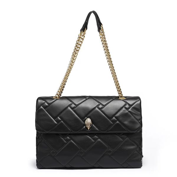 Черная сумка Kurt Geiger, большая ромбовидная маленькая сумка на плечо для женщин, повседневная сумка через плечо из воловьей кожи, британские женские брендовые сумки, кошелек 240109