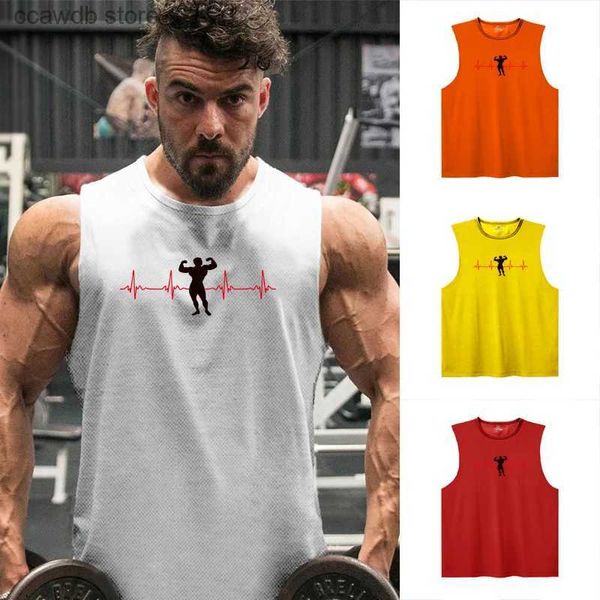 Erkek tank üstleri yaz o yaka kolsuz basketbol gömlek spor spor salonu koşu yeleği hızlı kuru fitness tank üst joggers egzersiz eğitim formaları t240110