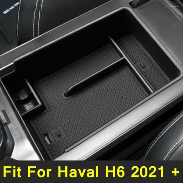 Acessórios interiores do carro centro caixa de armazenamento braço recipiente estiva bandeja luva apto para haval h6 2024 preto kit reequipamento