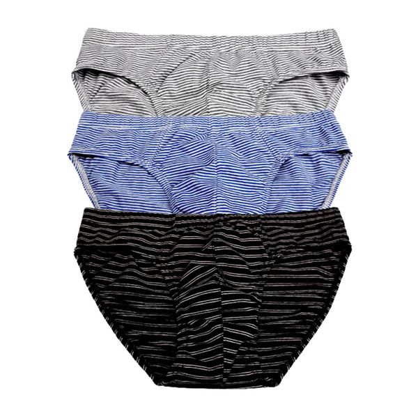 3 pacote de algodão cuecas masculinas moda listrado respirável roupa interior masculina S-XXL algodão calcinha masculina macio cuecas 240110