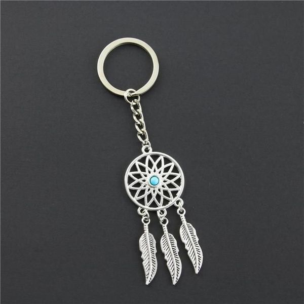 2018 Fashion Dream Catcher Tone Portachiavi Anello in argento Piuma Nappe Portachiavi Portachiavi per Gift229O