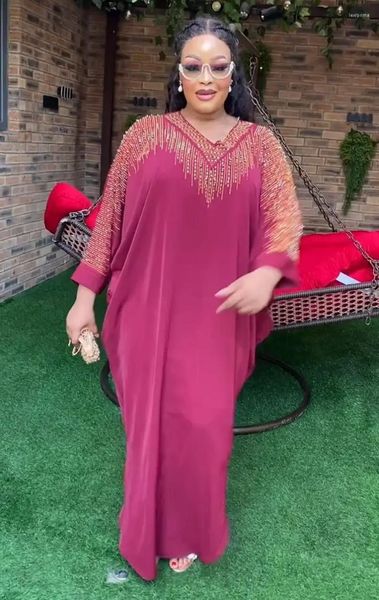 Ethnische Kleidung Afrika Plus Size Afrikanische Kleider für Frauen Luxus 2024 Muslimische Mode Kaftan Abend Party Lange Maxi Kleid Boubou Robe