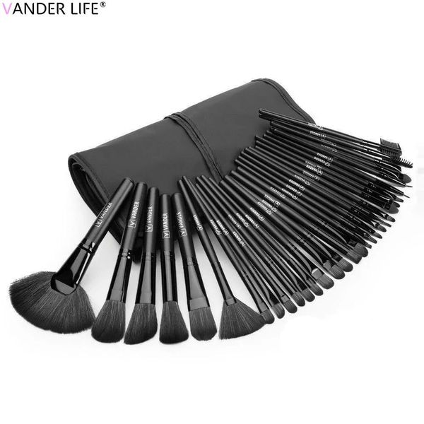 Pennelli Vander Life 32 pezzi Pennelli per trucco professionali neri Set di pennelli per trucco per fondotinta cosmetico in polvere Ombretto, fard