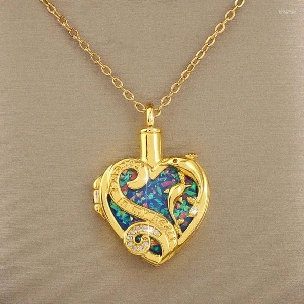 Collane con ciondolo A forma di cuore Madre e bambino Delfino Lettera Apertura Chiusura Collana Po Regalo di compleanno Natale