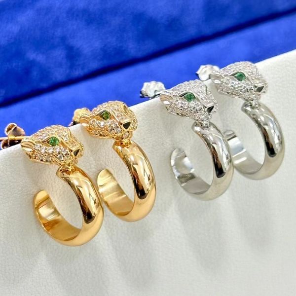 Mulheres brincos de luxo jóias banhado a ouro livre de alergias 925 prata esterlina leopardo designer brincos para meninas mulheres para festa de casamento presente agradável