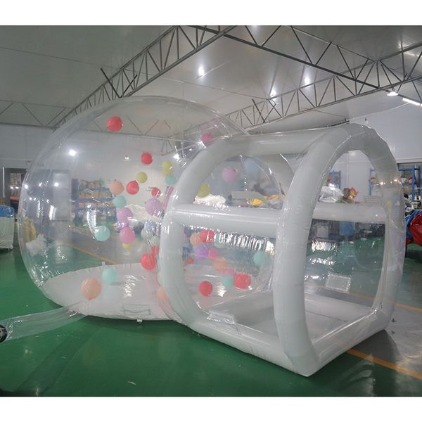 4 diâmetro + 1.2m túnel frete grátis para porta atividades ao ar livre grande bolha clara casa natal inflável globo de neve barraca de acampamento para venda
