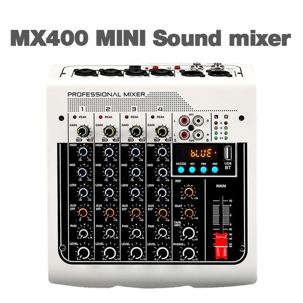 Mixer audio KTV USB Live Stage per PC Scheda audio da tavolo a 6 canali Scheda di miscelazione Console digitali Controller Console professionale Dj 240110