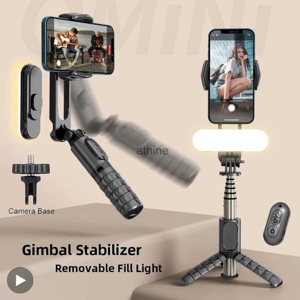 Selfie Einbeinstative Selfie Stick Gimbal Stabilisator Stativ für Android Telefon Action Kamera Bluetooth Mobile Halter Handy Smartphone Handy YQ240110