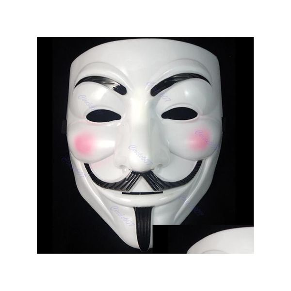 Maschere per feste 2000 pezzi V Maschera mascherata per vendetta Anonimo Decorazione palla di San Valentino Fl Face Halloween Super spaventoso Consegna goccia H Dhxod