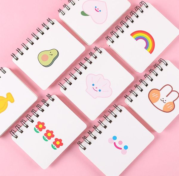 80 papéis bonitos kawaii a7 espiral caderno blocos de notas estudantes de alta qualidade livro de bolso portátil para presente2094593