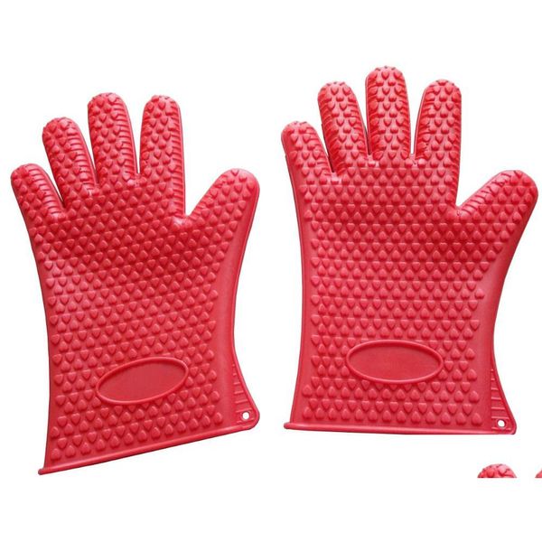 Forno Mitts Atacado Resistente ao Calor Luva de Sile Cozinhar Baking Churrasco Pot Holder Mitt Cozinha Red Search Drop Delivery Home Garden Dinin Dhoap