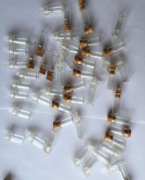 1 ml kleine nachfüllbare Klarglasflaschen mit Kork-Kunststoffkappen, leeres Fläschchen mit ätherischen Ölen, 11 x 22 mm, Ganzes 6336115