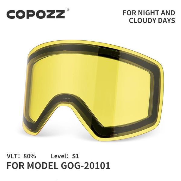 Originale gelbe gezierte magnetische Linse für Skibrillen GOG-20101, Antibeschlag-UV400-Skibrille, Schneebrille, Nachtskifahren, nur Linse 240109