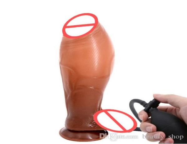 Großer aufblasbarer Sexdildo, großer Buttplug, realistischer Penis, weicher Dildo, Pumpe, Saugnapf, erwachsenes Sexspielzeug für Frauen9744168