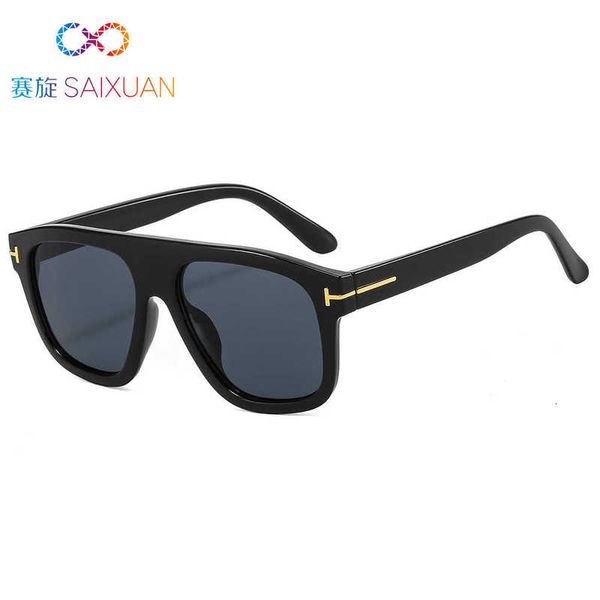 Designer de óculos de sol nova moda t casa tom caixa de óculos de sol masculino e feminino versátil óculos de sol mkos