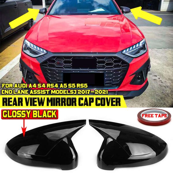 Novo estilo abt capa de espelho lateral para audi a4 a5 s4 s5 b9 2017-2021 capa de espelho retrovisor lateral asa proteção quadro capa guarnição